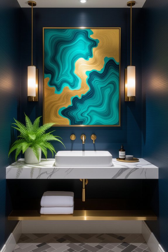 artistic expression in powder room