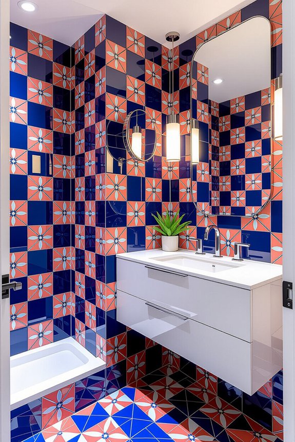 bold colorful bathroom transformations