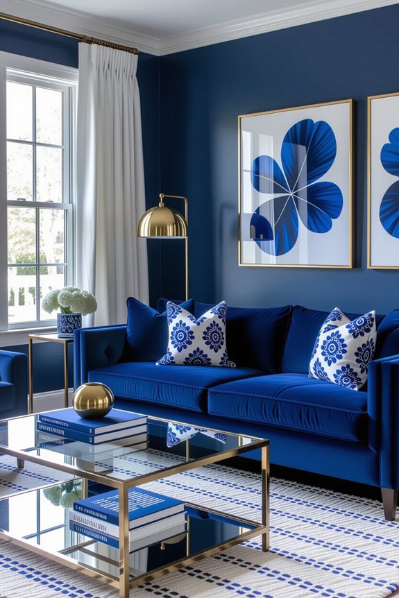 bold navy home accents