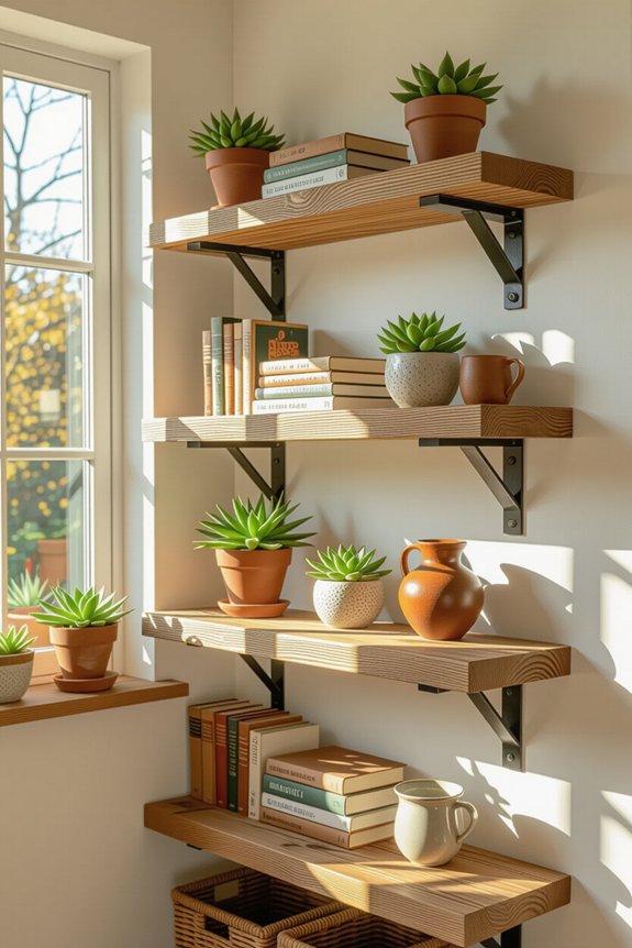 build rustic wooden shelves
