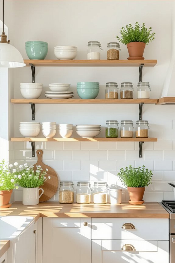 charming organization with shelves