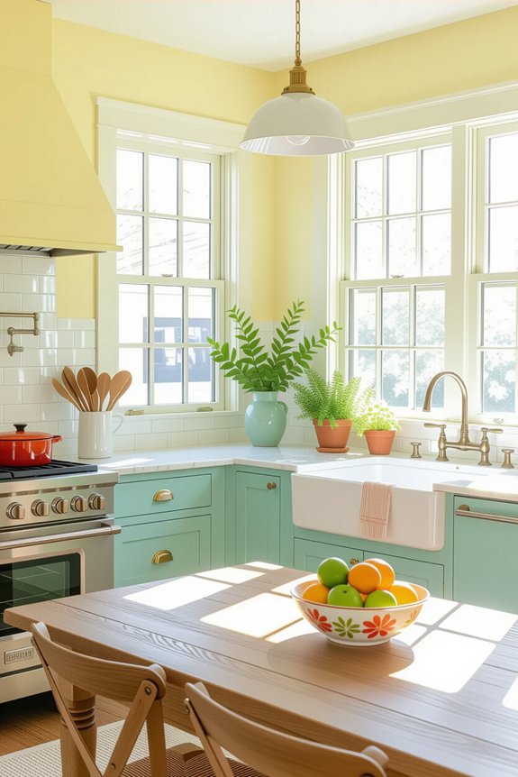 cheerful colors brighten kitchens