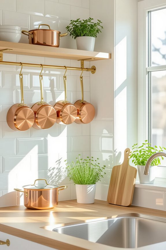 chic kitchen pot display