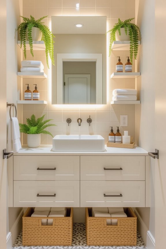 clever small bathroom storage