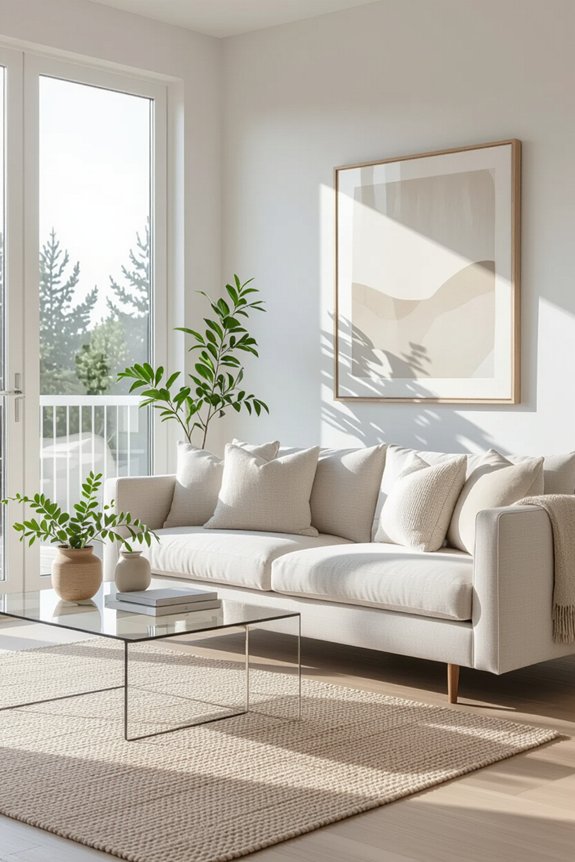 clutter free minimalist living space