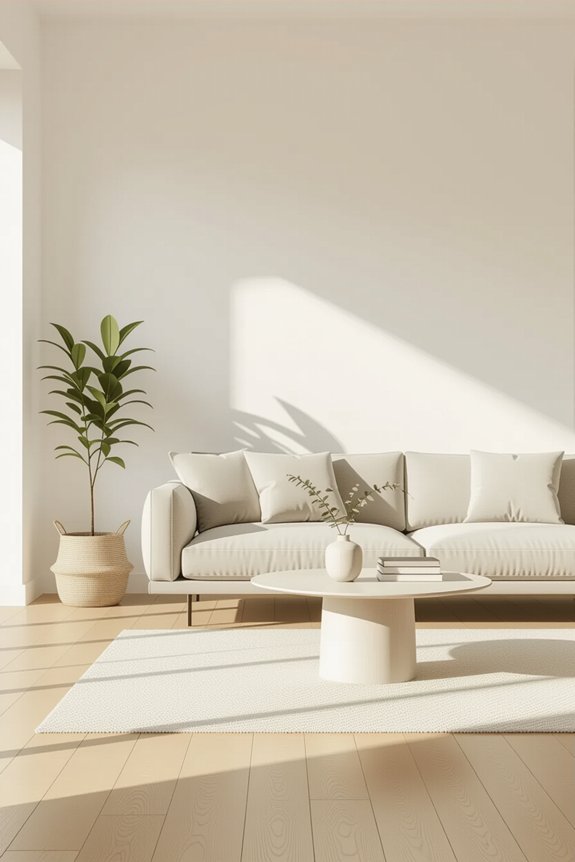 clutter free serene living space