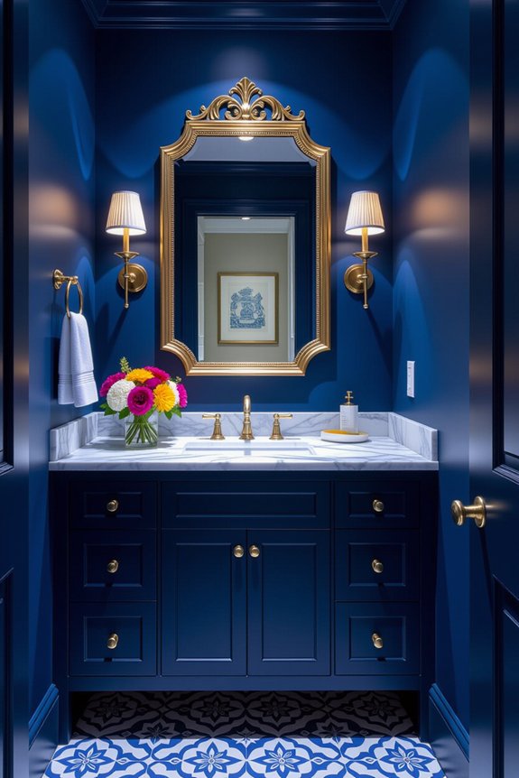 cohesive design for powder room