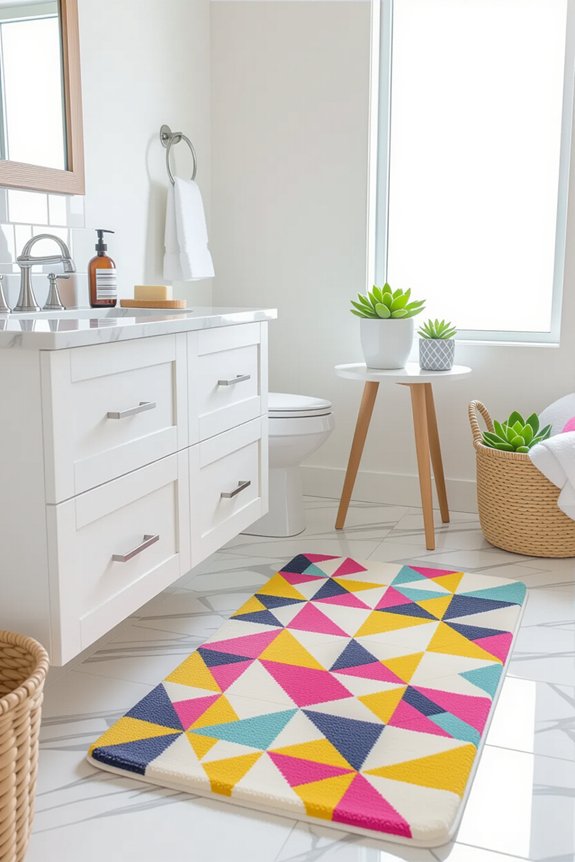 colorful fun bath mats