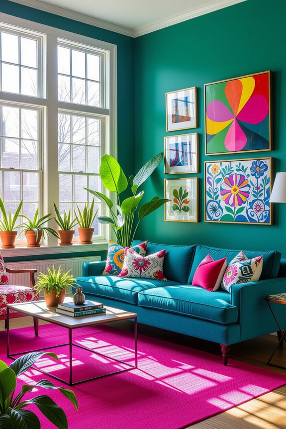 colorful inviting interior spaces