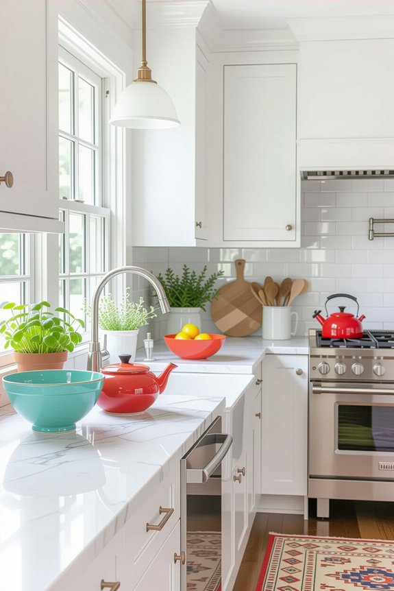 colorful kitchenware brightens spaces