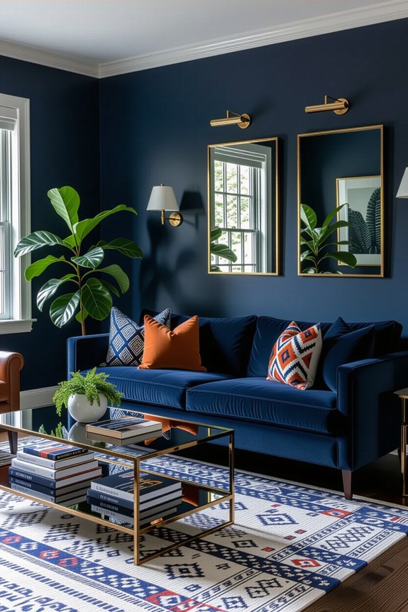 contrast with lighter furniture