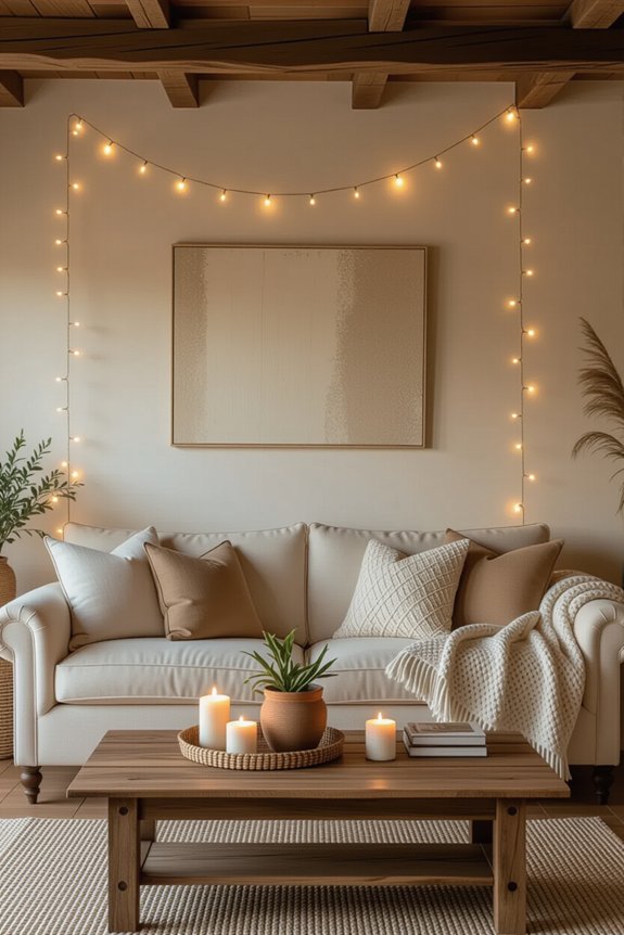 cozy ambiance with string lights