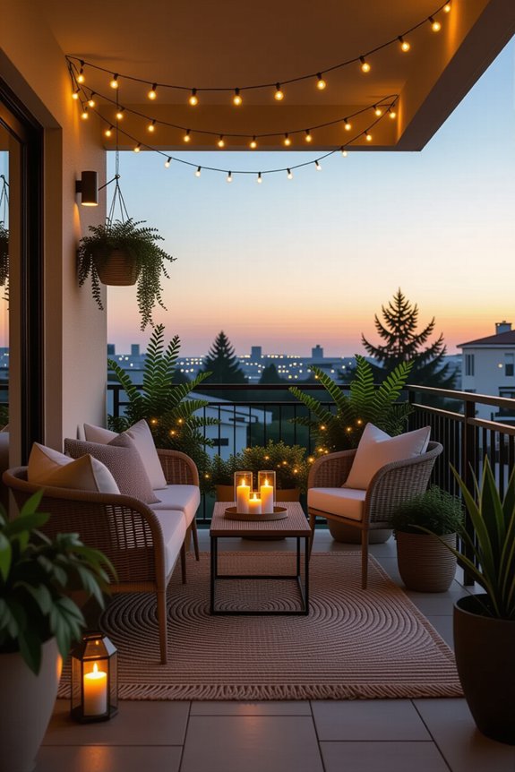cozy balcony lighting ideas