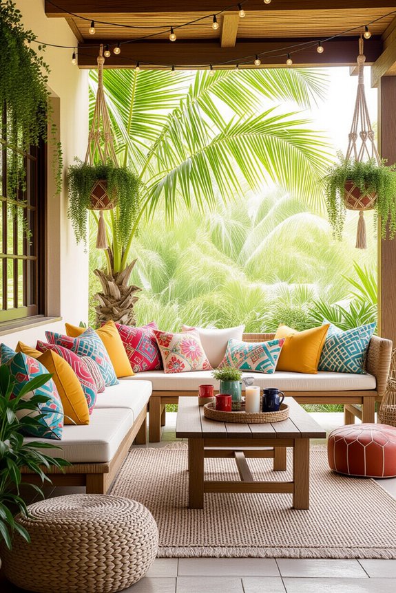 cozy boho seating area