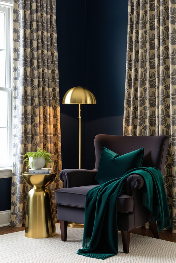 cozy corner with dark hues