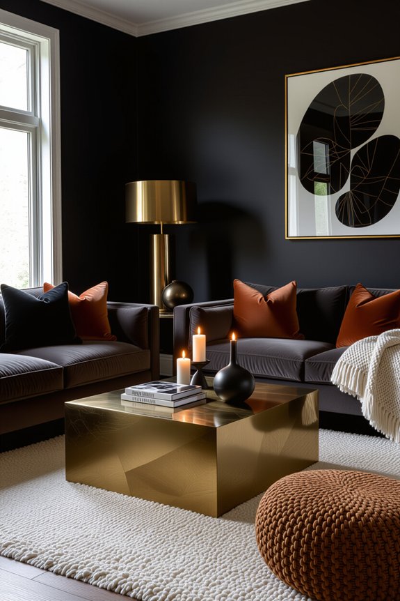 cozy dark accent walls