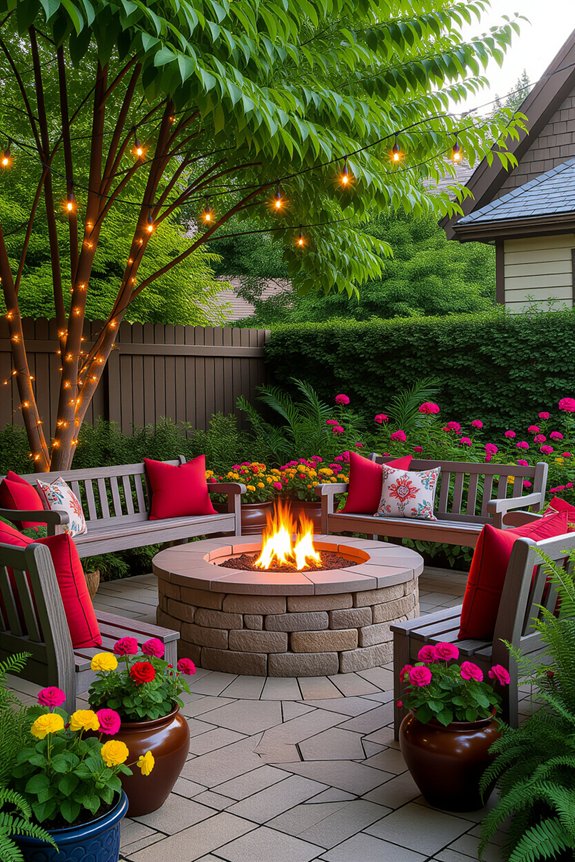 cozy evening fire pit