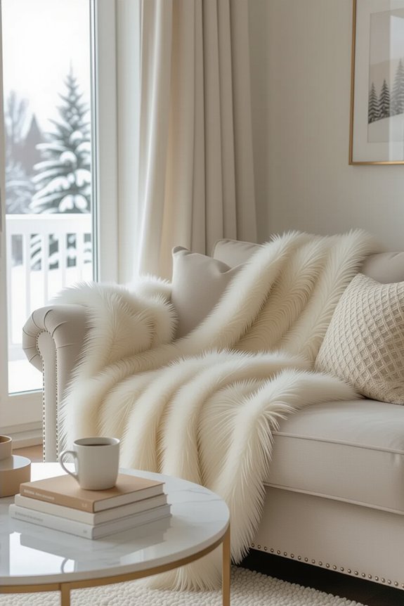 cozy faux fur throw
