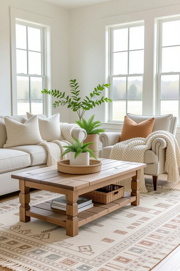 cozy layered rugs and throws