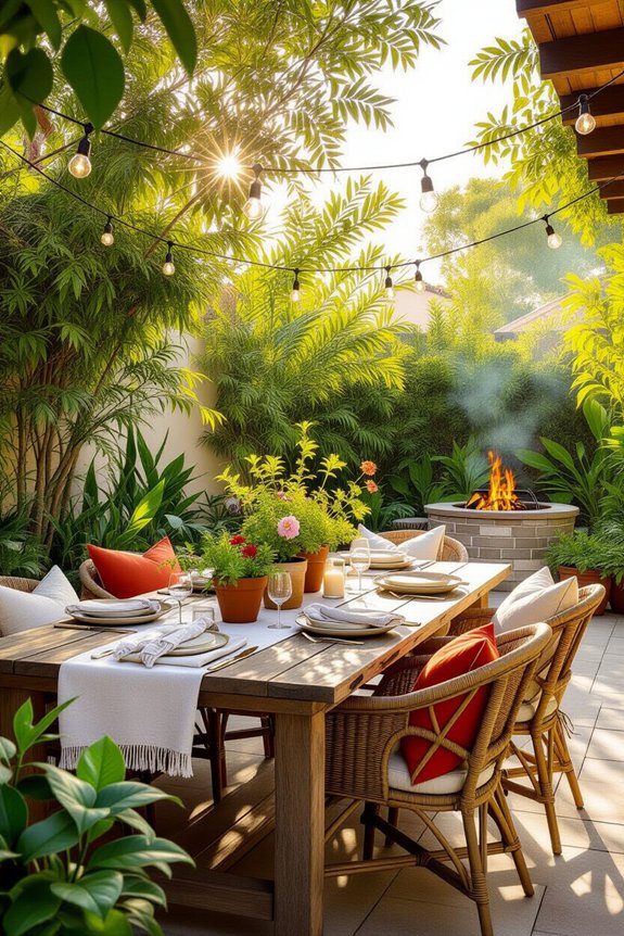 cozy outdoor dining setup