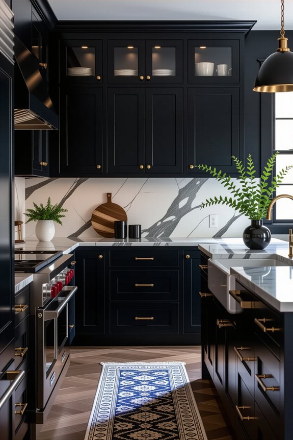 cozy sophisticated dark kitchens
