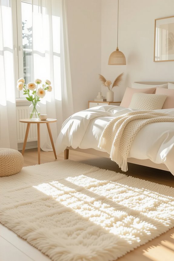cozy stylish bedroom rug