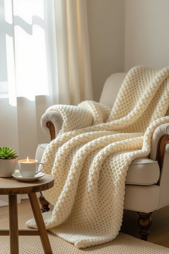 cozy throw blanket knitting