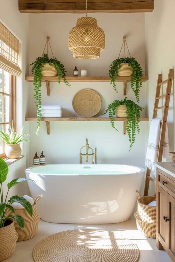 creative boho bathroom storage