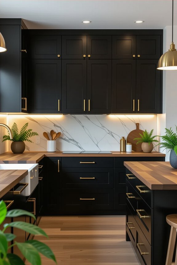 dark cabinets natural warmth