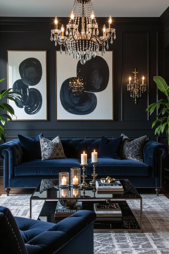 dramatic dark living spaces