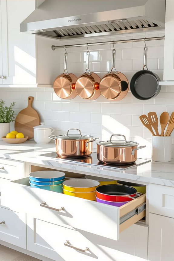 efficient pots and pans organization