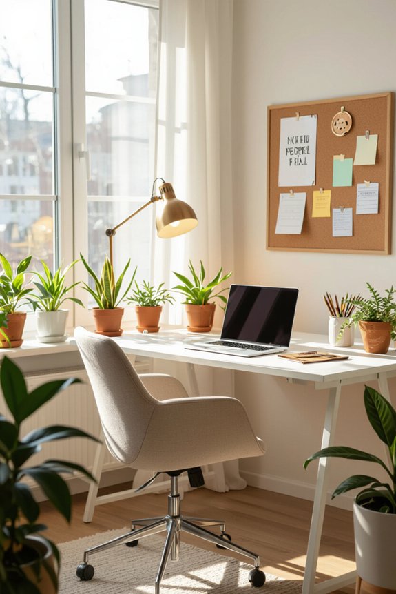 focused home office setup