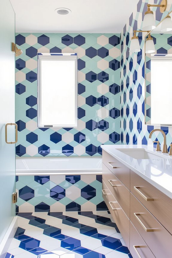geometric tiles elevate bathrooms