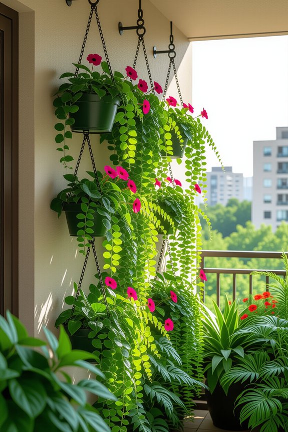 hanging planters enhance space