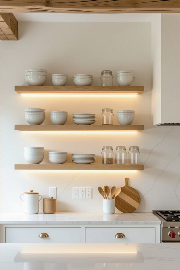 illuminate open shelving elegantly
