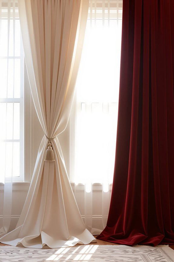 layered curtains add drama