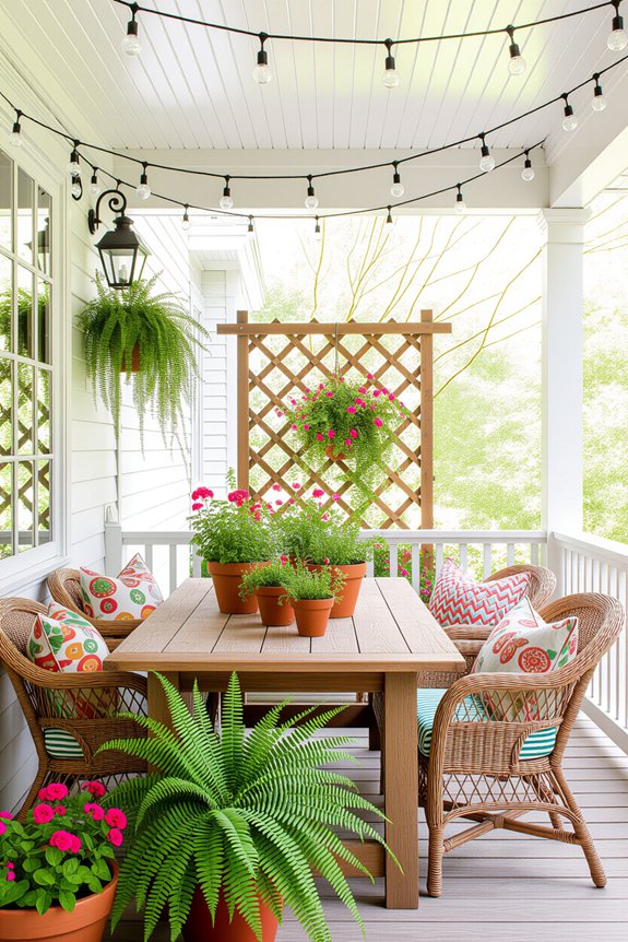 lush patio with easy plants