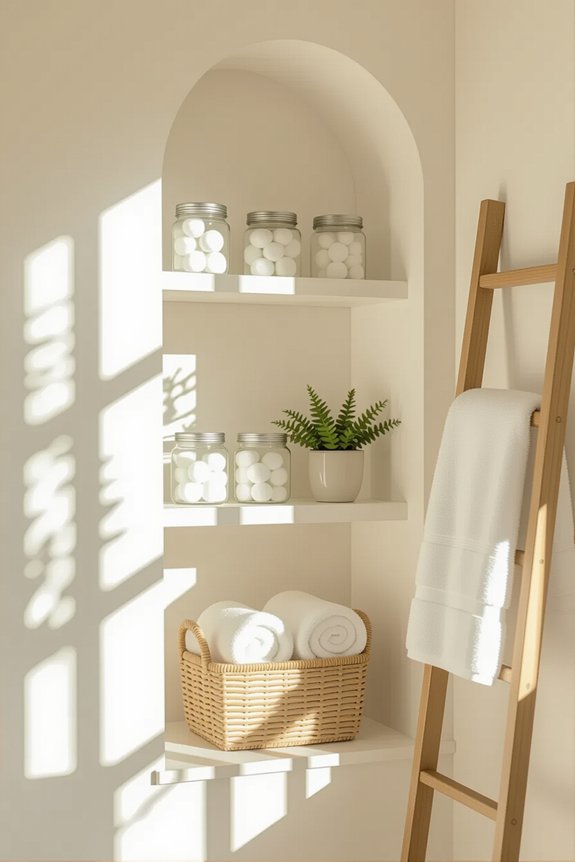 maximize bathroom storage spaces