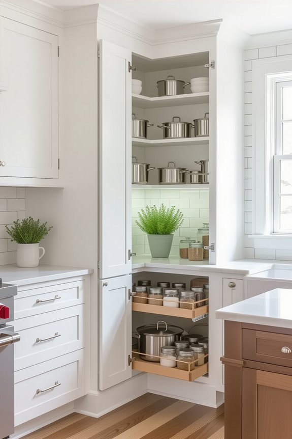 maximize corner cabinet storage