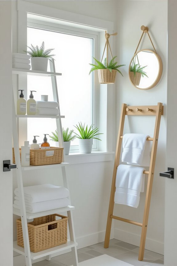 maximize vertical bathroom storage