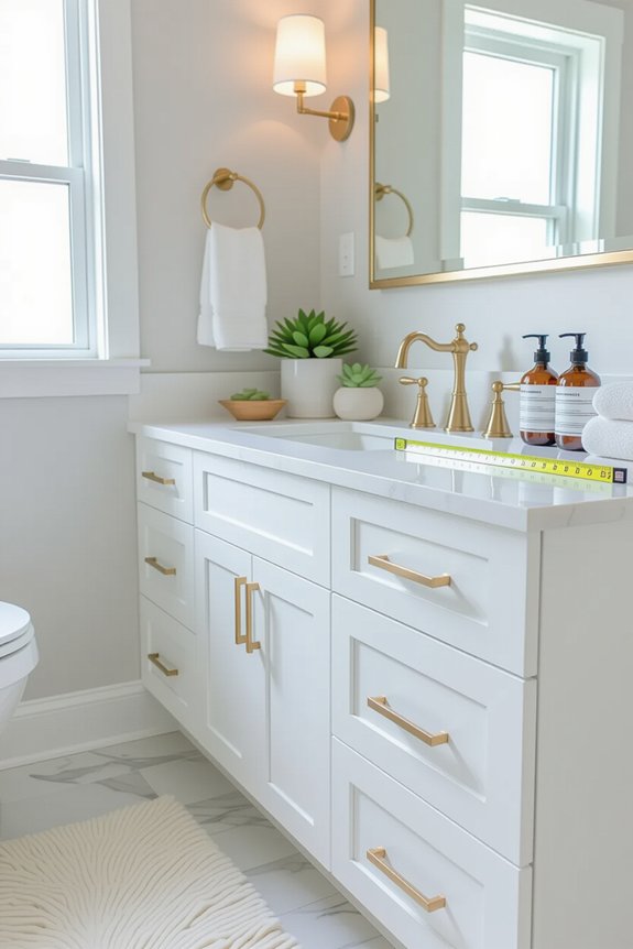 measure bathroom for vanity