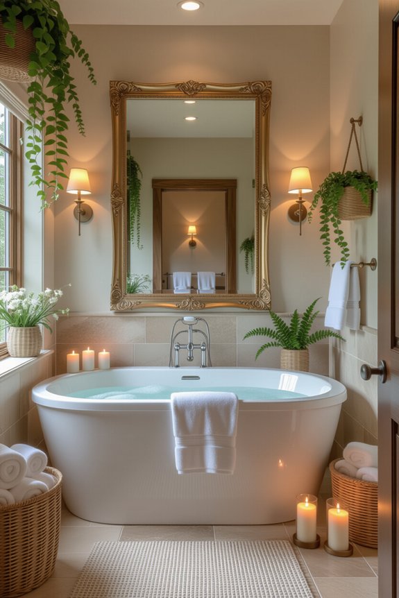 mirrors enhance bathroom serenity