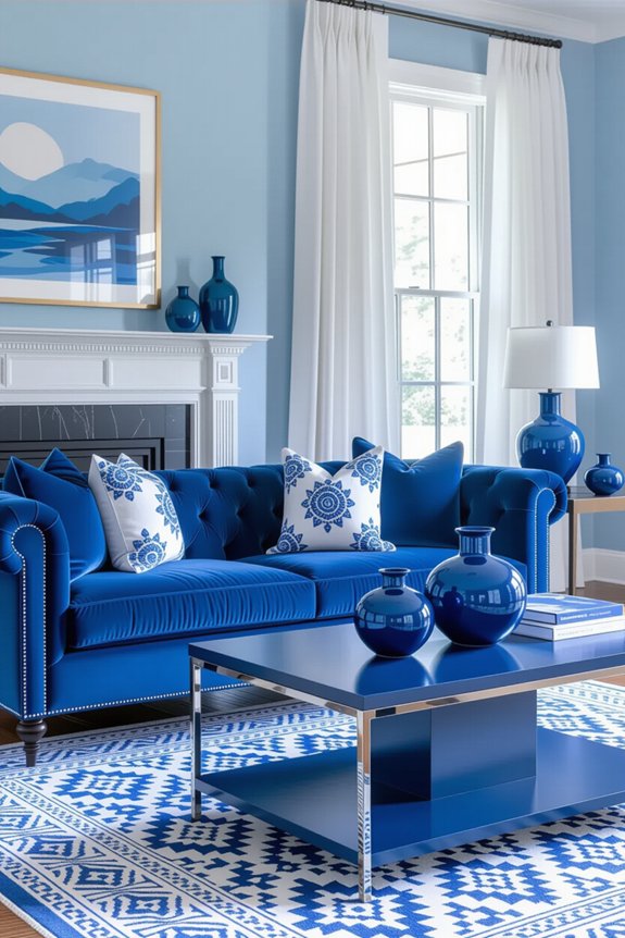 mixing harmonious blue shades
