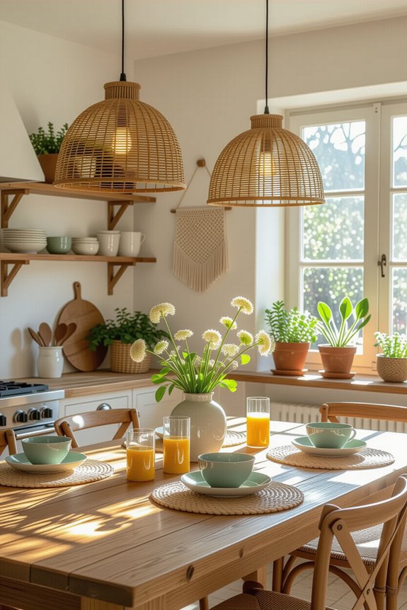 natural boho kitchen decor