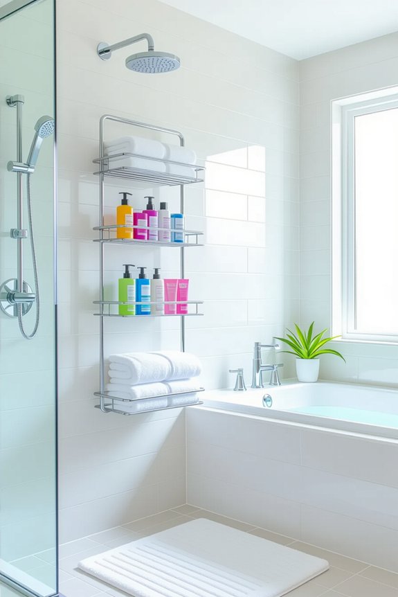 organize with a shower caddy