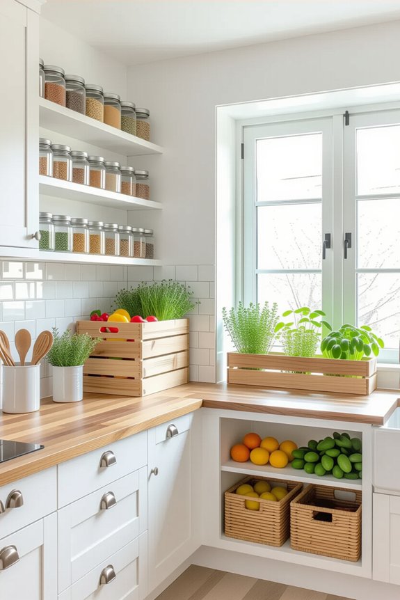 organized kitchen with stackable solutions