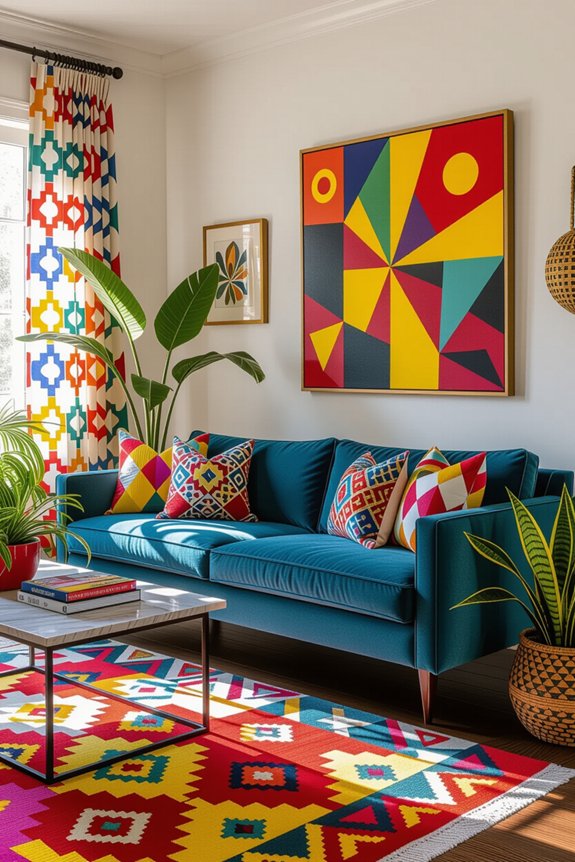 patterns enhance colorful spaces