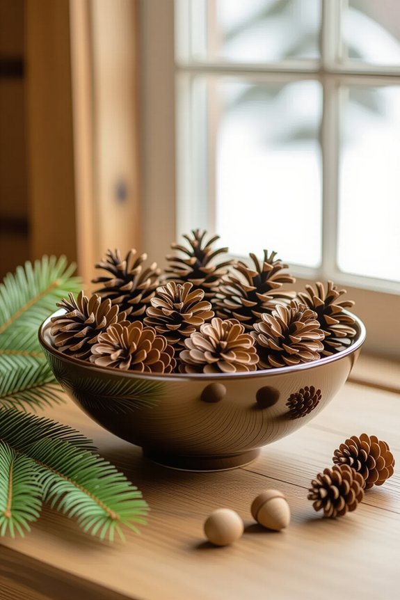 pine cone decorative bowl