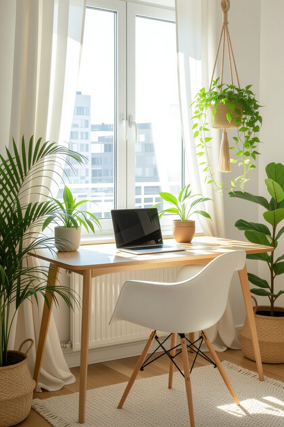plants enhance home office