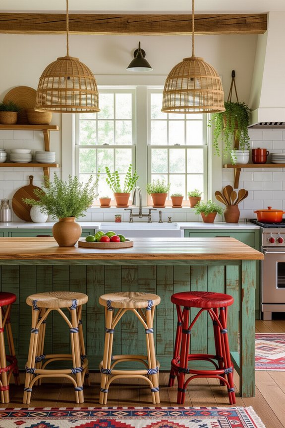 quirky colorful kitchen island